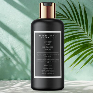 Black white waterproof shampoo bottle label