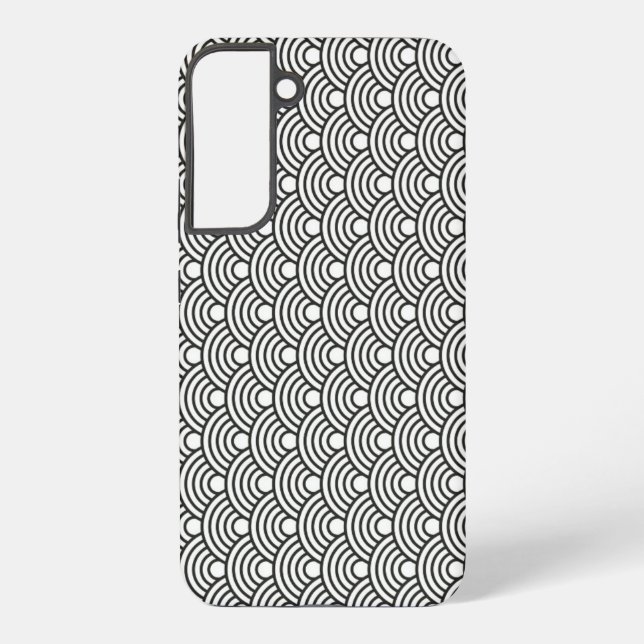"Black & White Wave Pattern Phone Cas | Samsung /  Samsung Galaxy S22+ Case (Back)