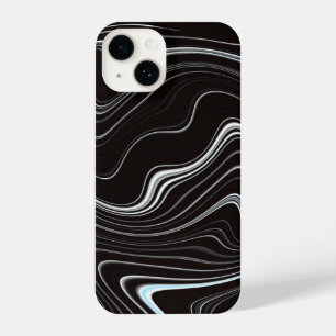 Black & White Wavy Abstraction iPhone 14 Case