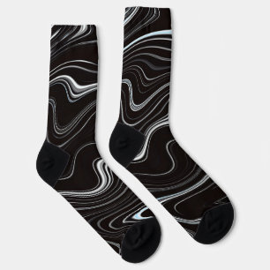 Black & White Wavy Abstraction Socks