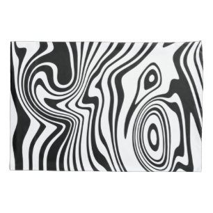 Black White Wavy Stripe Pillow Case