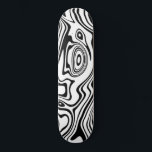 Black White Wavy Striped Skateboard Choose Colours<br><div class="desc">Custom Colours - Abstract Warped Black and White Wavy Striped Skateboard - Customisable - or Choose / add your favourite background colour ! MIGNED Design</div>