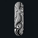 Black White Wavy Striped Skateboard Custom Colour<br><div class="desc">Custom Colours - Abstract Warped Black and White Waves Stripe Skateboards - Customisable - or Choose / add your favourite background colour ! MIGNED Design</div>