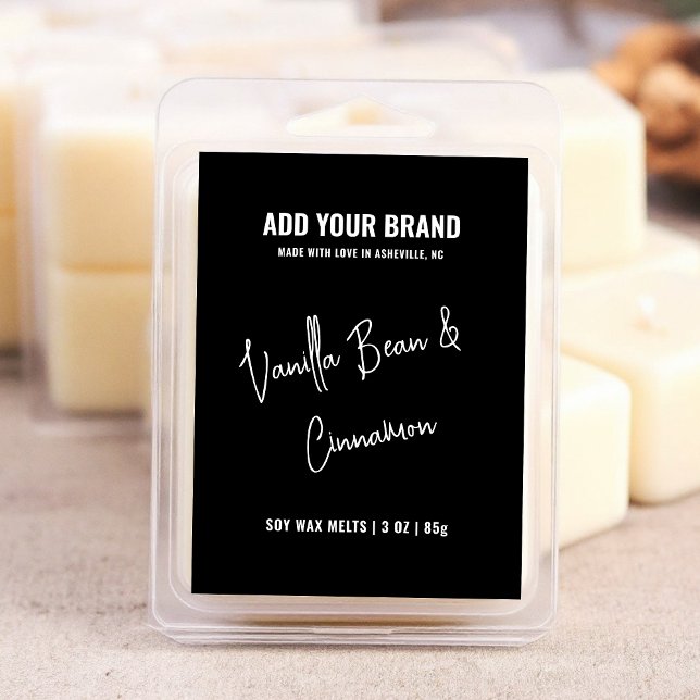Black White Wax Melt Minimalist Modern 3x2" Label  (Creator Uploaded)
