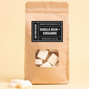 Black White Wax Melt Minimalist Modern 3x2" Label 