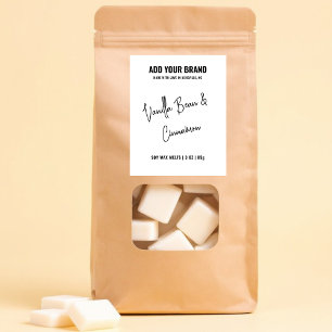 Black White Wax Melt Minimalist Modern 3x2" Label 