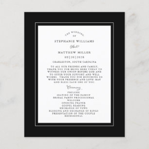 Black & White Wedding Ceremony Chic Budget Program