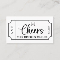 Black & White Wedding Drink Ticket Voucher