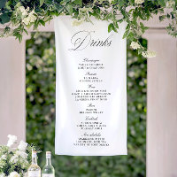 Black & White Wedding Drinks Bar Menu Banner
