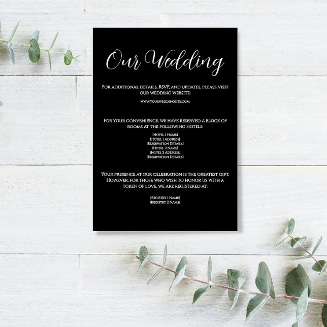 Black White Wedding Enclosure Card (Creator Uploaded)