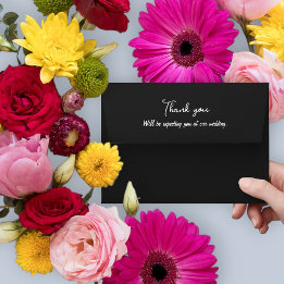 Black white wedding envelope