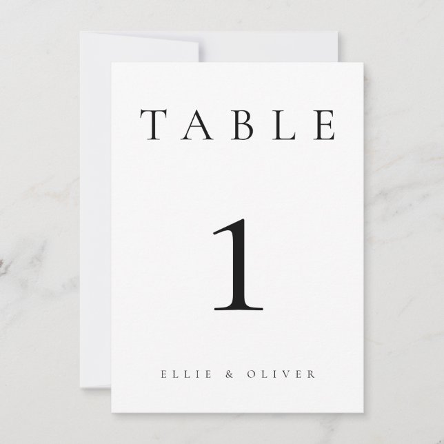 Black & White Wedding/Event Table Number (Front)