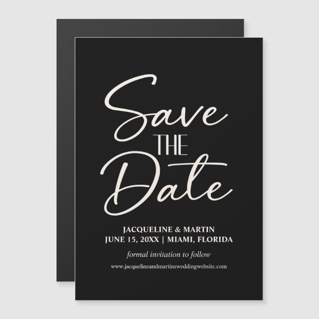 Black White Wedding Hand-lettered Cursive Website (Front/Back)