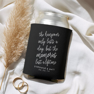 Black & White Wedding Hangover Can Cooler