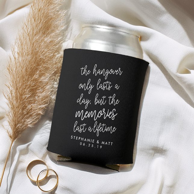 Black & White Wedding Hangover Can Cooler (Creator Uploaded)