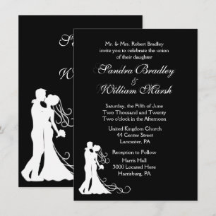 Black White Wedding Invitation