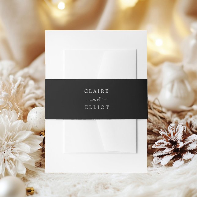 Black & White Wedding Invitation Belly Band (Creator Uploaded)