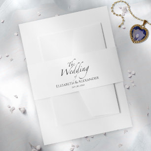Black & White Wedding Invitation Belly Band