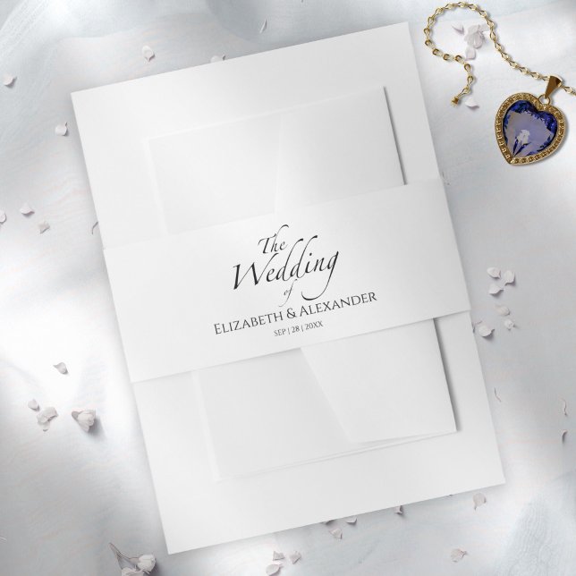 Black & White Wedding Invitation Belly Band (Creator Uploaded)