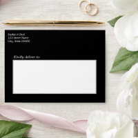 Black White Wedding Invitation Envelope