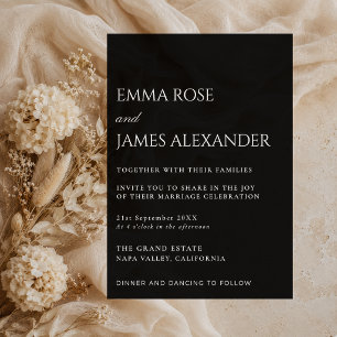 Black & White Wedding Invitation Minimalist
