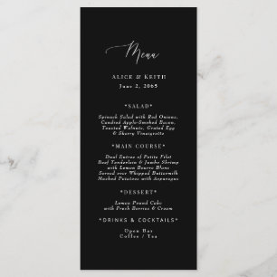 Black & White Wedding Menu