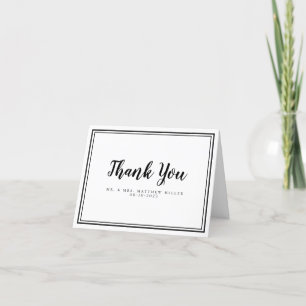 Black & White Wedding Modern Simple Minimalist Thank You Card