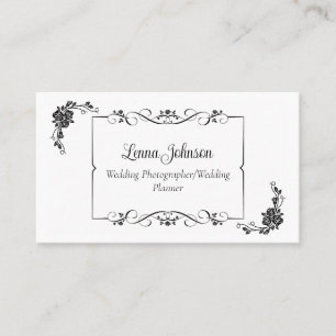 Black & White Wedding Photographer/Planner Business Card