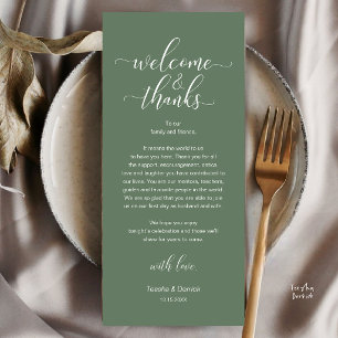 Black White Wedding Place Setting Thank You Card