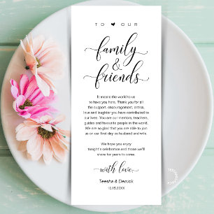 Black White Wedding Place Setting Thank You Card
