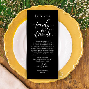 Black White Wedding Place Setting Thank You Card