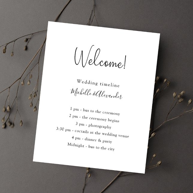 Black white wedding program details budget flyer (Creator Uploaded)