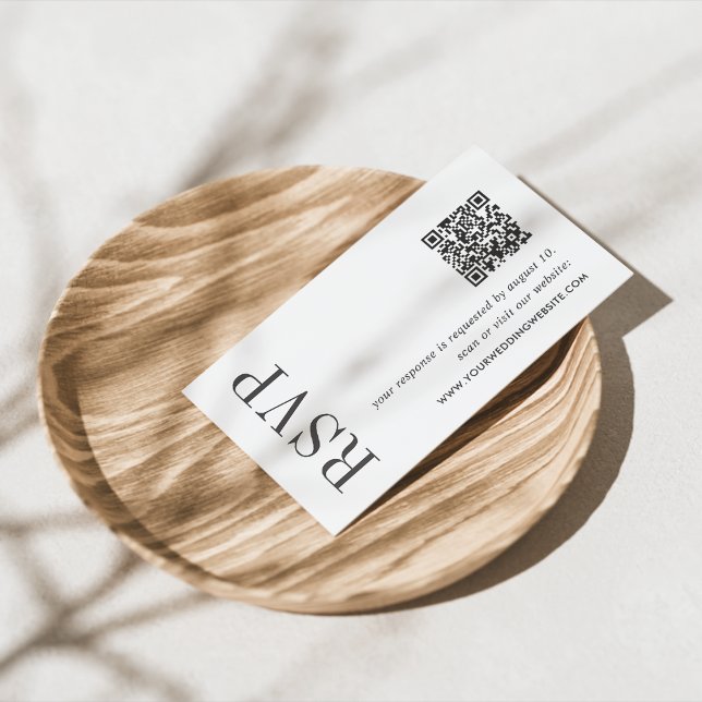 Black & White Wedding QR Code Enclosure Card (Creator Uploaded)