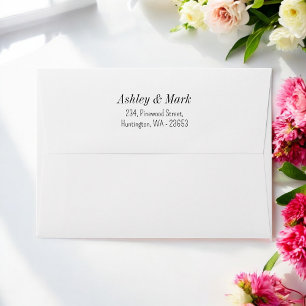 Black White Wedding Return Address   Envelope