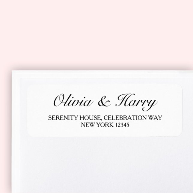 Black White Wedding Return Address Labels (Creator Uploaded)