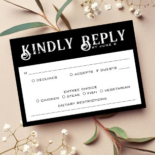 Black & White Wedding RSVP Card