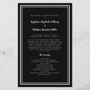 Black White Wedding Script Budget Ceremony Program