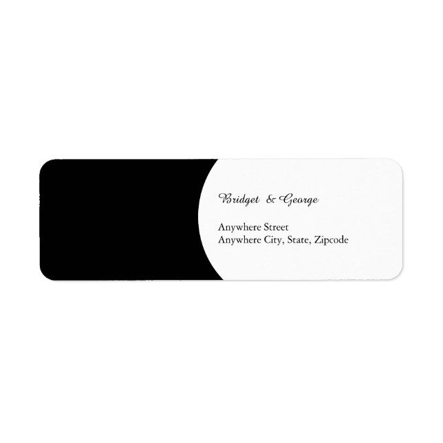 black & white wedding script return address  (Front)