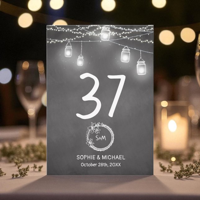 Black White Wedding Table Number Card (Creator Uploaded)