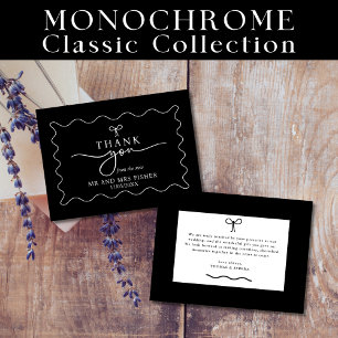 Black & White Wedding Thank You Card Monochrome