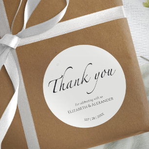 Black & White Wedding thank you Sticker