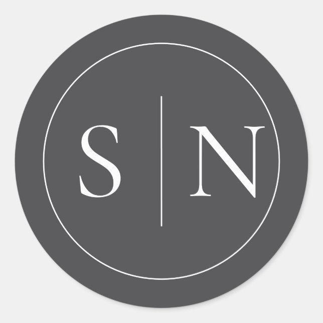 Black & White Wedding Vendor (Generic) Logo  Classic Round Sticker (Front)
