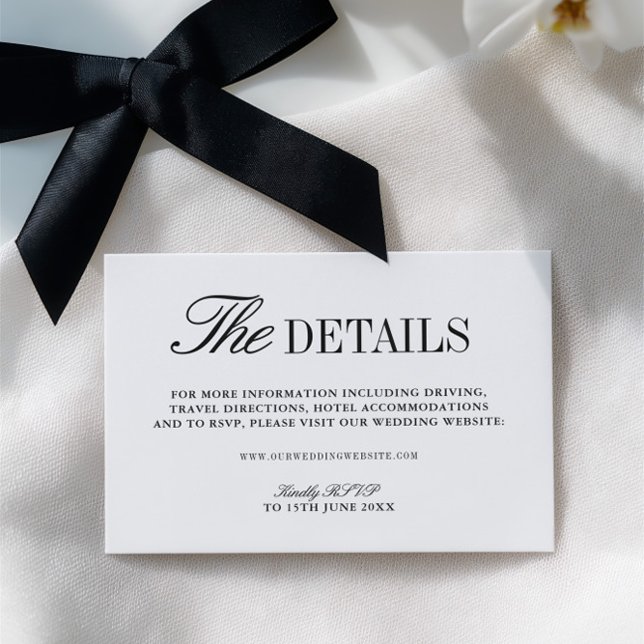Black & White Wedding Website Enclosure Card (Black & White Wedding Website Enclosure Card)