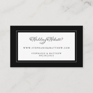 Black & White Wedding Website Modern Chic Borders Enclosure Card