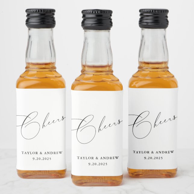 Black & White Wedding Wine Bottle Liquor Bottle Label (Bottles)