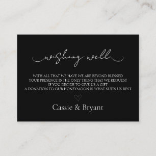 Black & White Wedding Wishing Well Enclosure Card