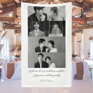 Black & White Welcome To Our Wedding Minimalist Banner