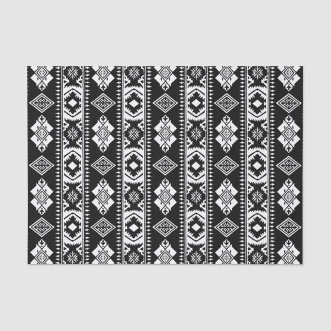 Black white Western pattern Tissue Paper (Front)