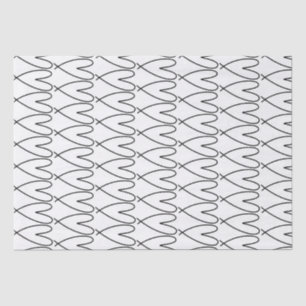 Black & White Whimsical Cute Hearts Tissue Paper