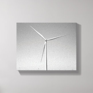 Black & White Wind Turbine in Oklahoma 8x10 Canvas Print